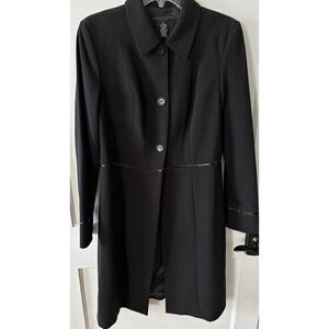 Apostrophe Women's Size 8 Black Long Sleeve Trench‎ coat Blazer